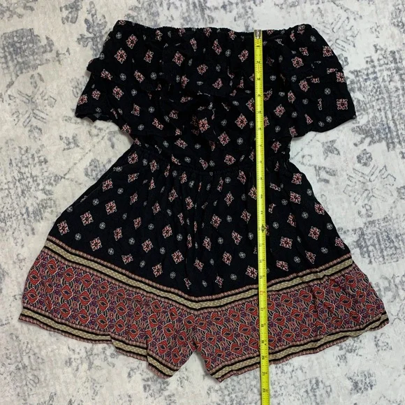 Hollister Black Strapless Patterned Romper XS - Picture 10 of 10